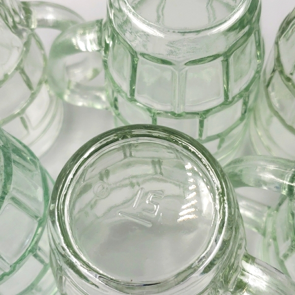 Lot of 6 Vintage 8 oz. Root Beer Barrel Mug Light Green Glass - Picture 6 of 10